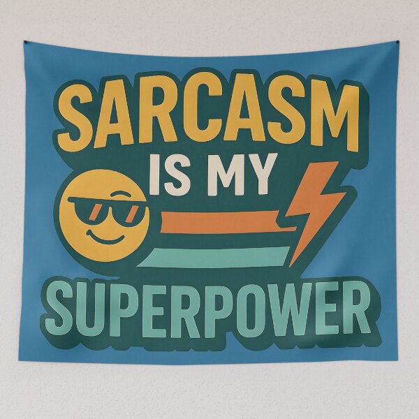 Item preview, Sarcasm Is My Superpower Shirt – Funny Bold Typography Tee for Adults, Teens, Introverts – Witty Quote Graphic T-Shirt Design designed and sold by WAUZ.