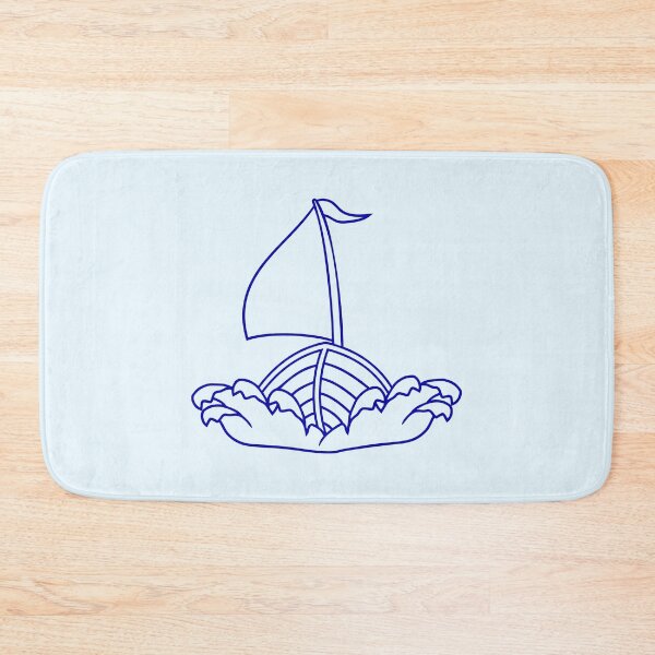 Item preview, Fast Sailboat Waves Sailing Drawing Cartoon Comic designed and sold by shirt-o-mat.