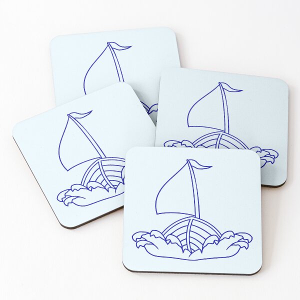 Item preview, Fast Sailboat Waves Sailing Drawing Cartoon Comic designed and sold by shirt-o-mat.