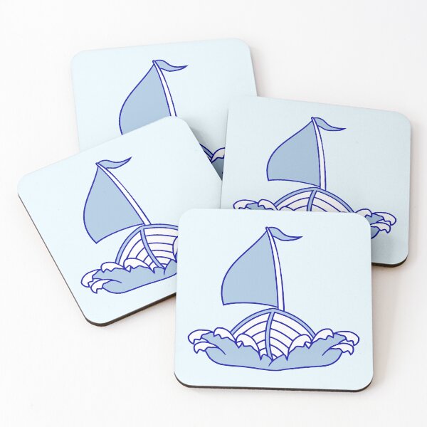 Item preview, Fast Sailboat Waves Sailing Drawing Cartoon Comic designed and sold by shirt-o-mat.