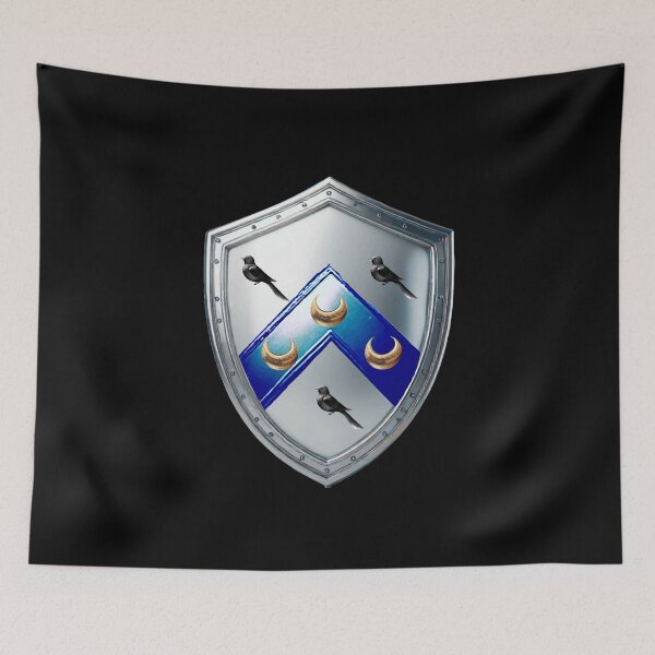 Item preview, Watson Shield  Bold Blue Chevron and Crescents on Silver Armor designed and sold by Highlandkings.
