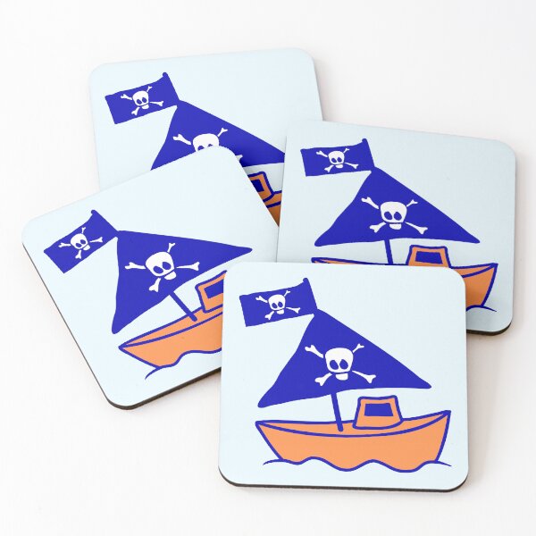 Item preview, Cute Little Pirate Ship Painted Children Drawing designed and sold by shirt-o-mat.