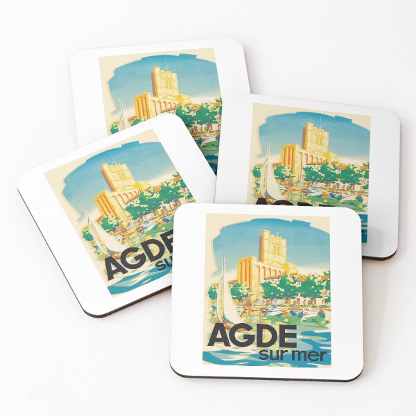 Item preview, Agde France - On the Sea (Sur Mer) - Cote D’Azur - The French Riviera - Vintage Travel Poster c.1950s  designed and sold by TeeARTHY.