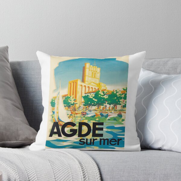 Item preview, Agde France - On the Sea (Sur Mer) - Cote D’Azur - The French Riviera - Vintage Travel Poster c.1950s  designed and sold by TeeARTHY.
