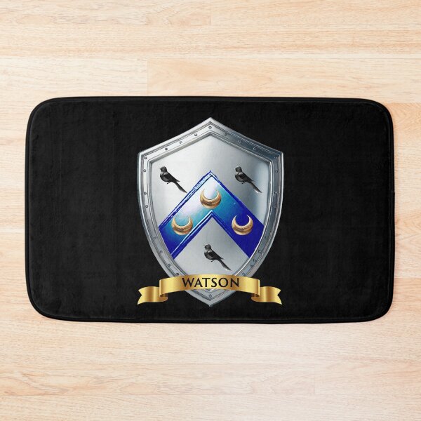 Item preview, Watson Family Shield Blue Chevron and Crescents with Proud Name Banner designed and sold by Highlandkings.