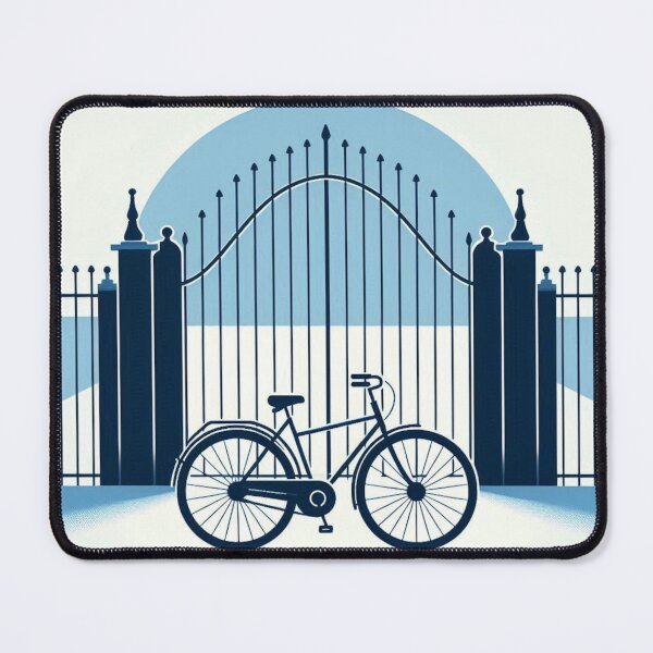 Item preview, Illustration of a Bicycle in front of an Iron Gate designed and sold by KishShop.