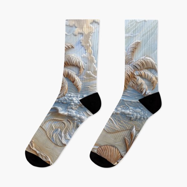 Item preview, Tropical Palm Beach Art – Textured Coastal Seascape in Impasto Style designed and sold by MargaretWiktor.