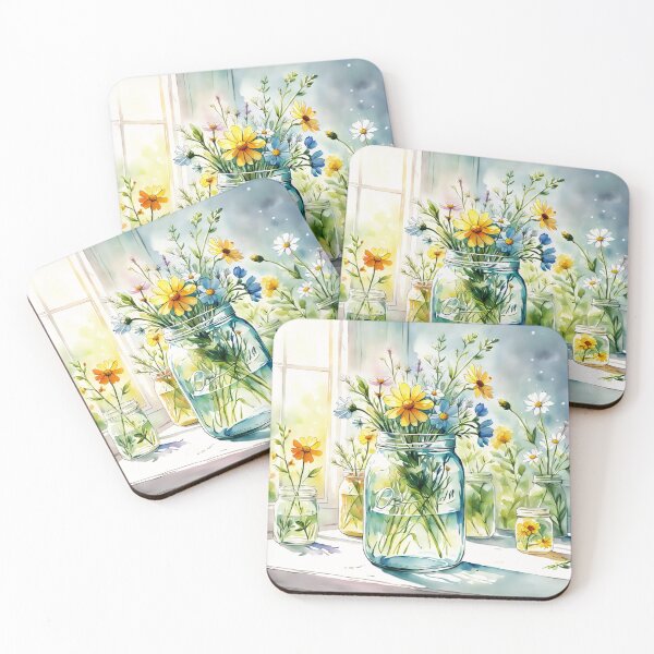 Item preview, Mason Jar & Flowers designed and sold by KawaiiUplift27.