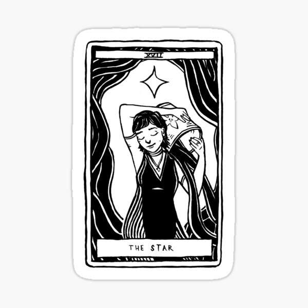 Item preview, "The Star" Ilustrated Tarot Card designed and sold by AndiPaigeArt.