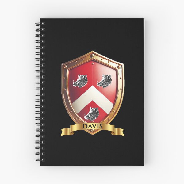 Item preview, Davis Family Shield Bold Chevron and Boars Heads with Proud Name Banner designed and sold by Highlandkings.