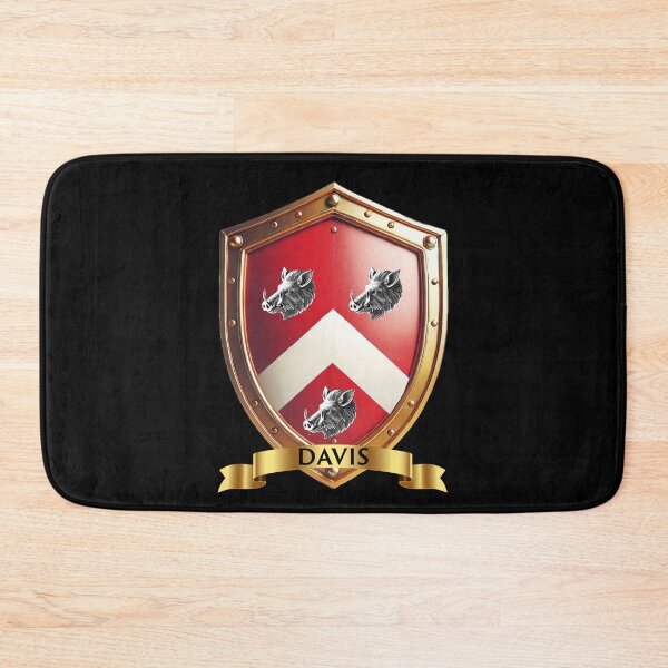 Item preview, Davis Family Shield Bold Chevron and Boars Heads with Proud Name Banner designed and sold by Highlandkings.