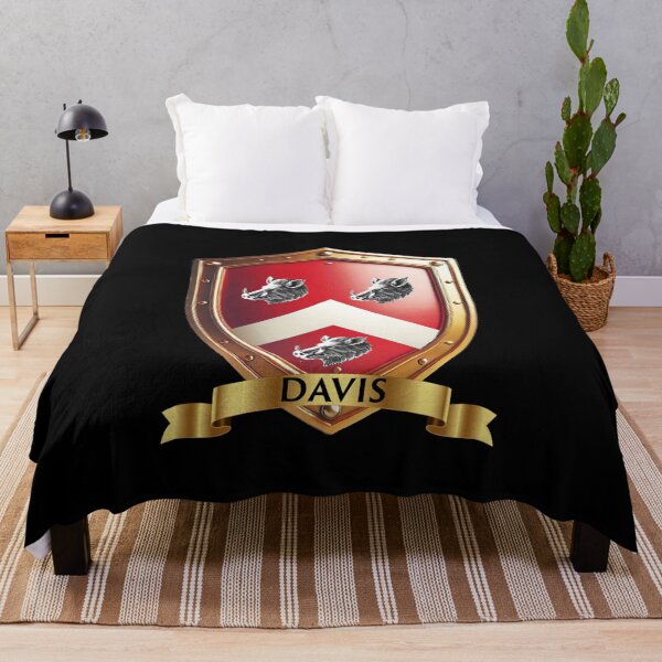 Item preview, Davis Family Shield Bold Chevron and Boars Heads with Proud Name Banner designed and sold by Highlandkings.