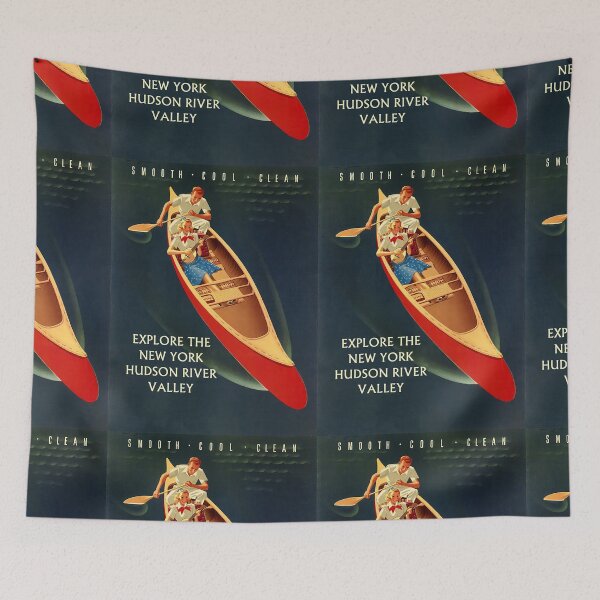 Item preview, Explore New York Hudson River Valley Couple Canoe American Travel Tourism Vintage   designed and sold by TeeARTHY.