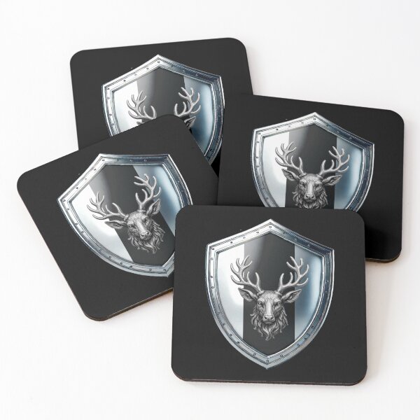 Item preview,  Parker Shield Noble Stags Head on Split Silver and Black Armor designed and sold by Highlandkings.