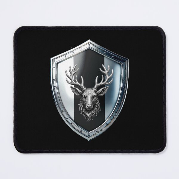 Item preview, Parker Shield Noble Stags Head on Split Silver and Black Armor designed and sold by Highlandkings.