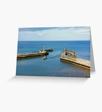 Whitby Piers and harbour Greeting Card