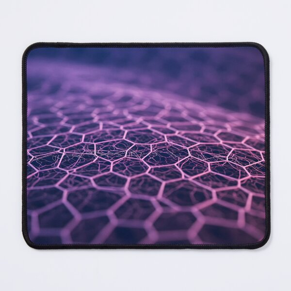 Item preview, Abstract hexagonal network structure scientific or technological concept microscopic view purple pink glow detailed digital illustration designed and sold by homydesign.