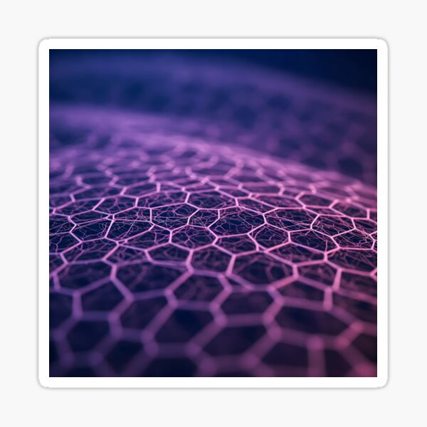 Item preview, Abstract hexagonal network structure scientific or technological concept microscopic view purple pink glow detailed digital illustration designed and sold by homydesign.