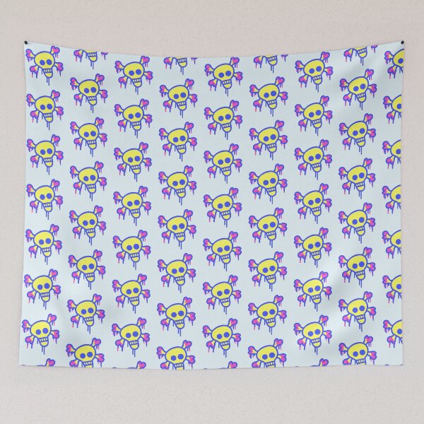 Item preview, Pirate Skull and Bones Skeleton Graffiti Drops Fun designed and sold by shirt-o-mat.