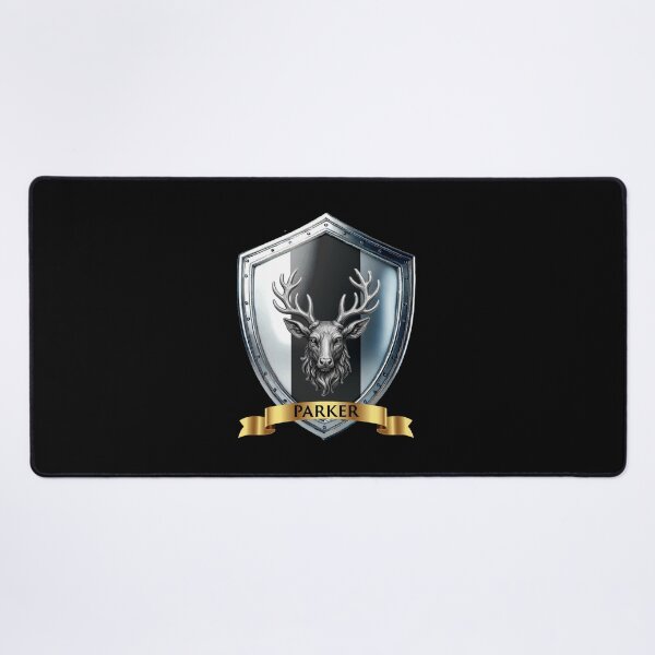 Item preview, Parker Family Shield Noble Stag Crest with Proud Name Banner designed and sold by Highlandkings.