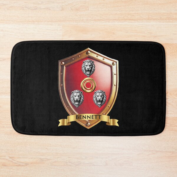 Item preview, Bennett Family Shield  Three Lions and Gold Ring with Proud Name Banner designed and sold by Highlandkings.