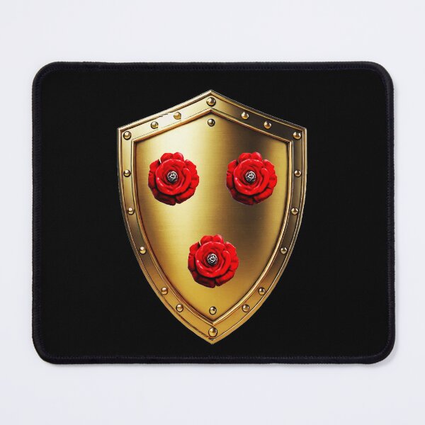 Item preview, Young Shield Brilliant Gold Armor with Three Bold Red Roses designed and sold by Highlandkings.