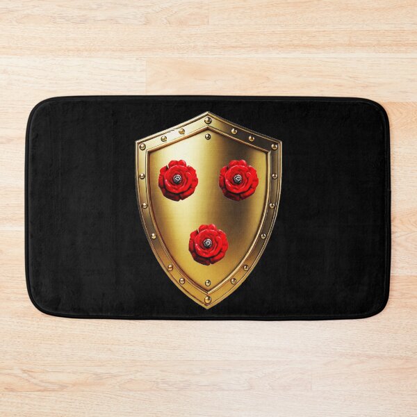 Item preview, Young Shield  Brilliant Gold Armor with Three Bold Red Roses designed and sold by Highlandkings.