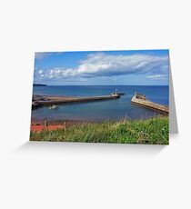 Whitby Piers and harbour Greeting Card