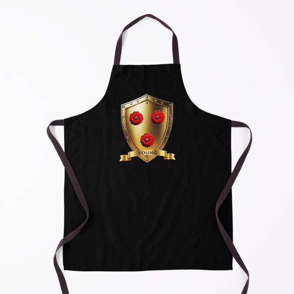 Item preview, Young Family Shield Red Roses of Pride with Bold Name Banner designed and sold by Highlandkings.