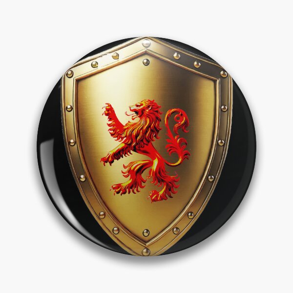 Item preview, Griffiths Shield  Bold Red Lion Rampant on Golden Armor designed and sold by Highlandkings.