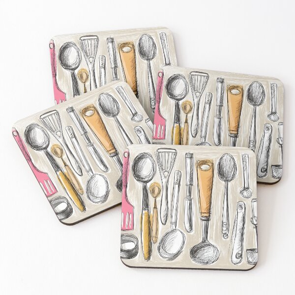 Item preview, Wall Art of Colorful Kitchen Tools - Whisk, Spatula, and Ladle in Vibrant Harmony designed and sold by OlfactoART Studio.