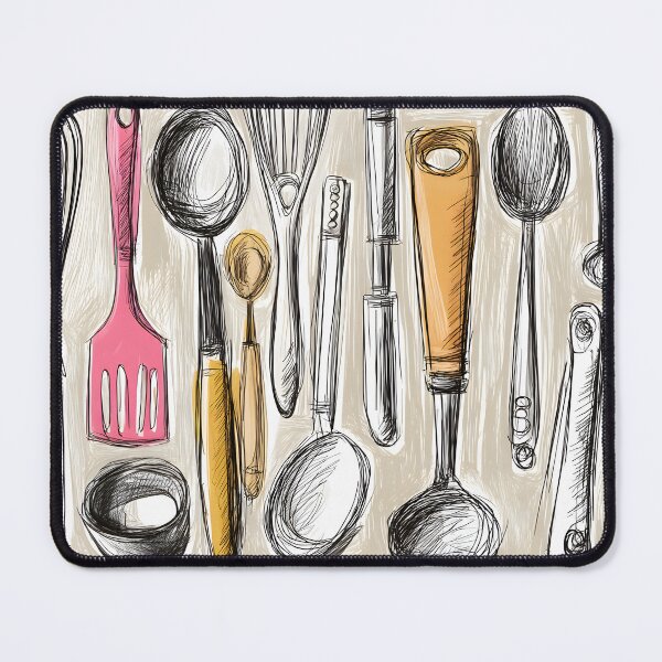 Item preview, Wall Art of Colorful Kitchen Tools - Whisk, Spatula, and Ladle in Vibrant Harmony designed and sold by OlfactoART Studio.
