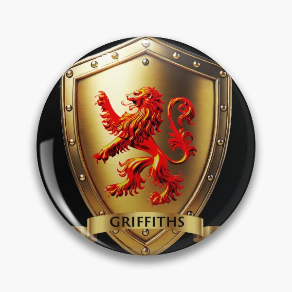 Item preview, Griffiths Family Shield  Red Lion Rampant with Proud Name Banner designed and sold by Highlandkings.