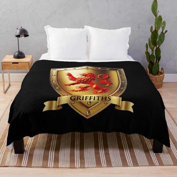 Item preview, Griffiths Family Shield  Red Lion Rampant with Proud Name Banner designed and sold by Highlandkings.
