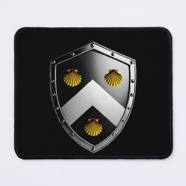 Item preview, Mitchell Shield  White Chevron and Golden Shells on Black Armor designed and sold by Highlandkings.