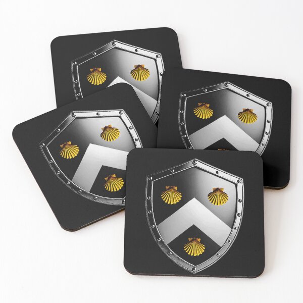 Item preview, Mitchell Shield  White Chevron and Golden Shells on Black Armor designed and sold by Highlandkings.
