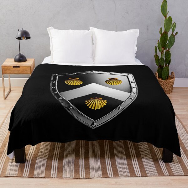 Item preview, Mitchell Shield White Chevron and Golden Shells on Black Armor designed and sold by Highlandkings.