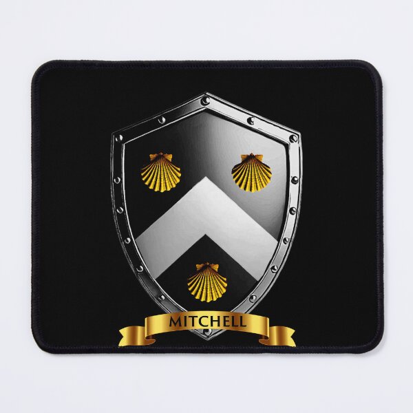 Item preview, Mitchell Family Shield Bold Chevron and Shells with Proud Name Banner designed and sold by Highlandkings.
