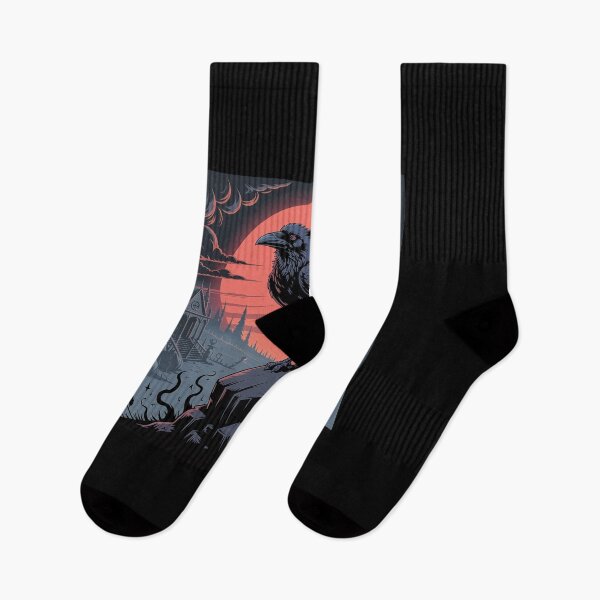 Item preview, Mystical Raven on Haunted Rock with Blood Moon Background designed and sold by love3617.