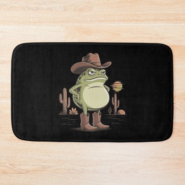 Item preview, Funny Cowboy Frog in Desert with Boots and Hat – Western Animal Cartoon Art designed and sold by love3617.