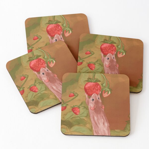 Item preview, strawberry mouse painting designed and sold by pinkdrinksoul.