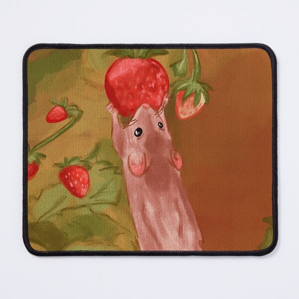 Item preview, strawberry mouse painting designed and sold by pinkdrinksoul.