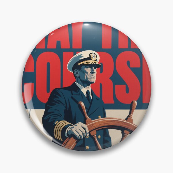 Item preview, Stay The Course – Retro Navy Captain Hope Style 80s propaganda designed and sold by HoopeStylee.