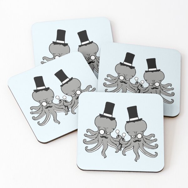 Item preview, 2 octopus sir hat monocle glasses two rich friends designed and sold by shirt-o-mat.