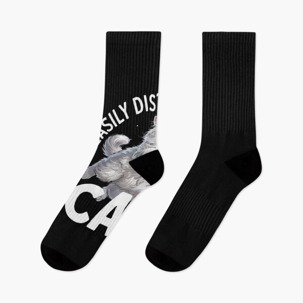 Item preview, Easily Distracted by Cats – Fluffy Cat Lovers Funny Design designed and sold by love3617.