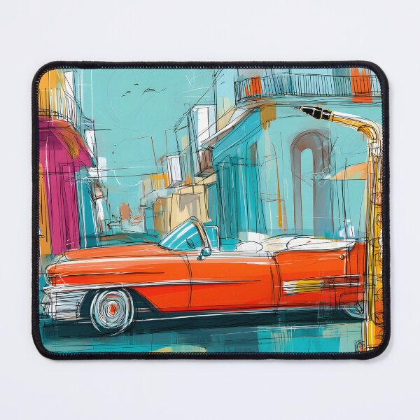 Item preview, Ignite Havana's Urban Jazz Scene - Vibrant Saxophone and Vintage Car in Motion designed and sold by OlfactoART Studio.