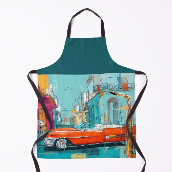 Item preview, Ignite Havana's Urban Jazz Scene - Vibrant Saxophone and Vintage Car in Motion designed and sold by OlfactoART Studio.