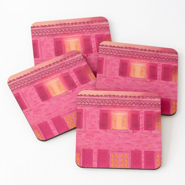 Item preview, pink evening building designed and sold by pinkdrinksoul.