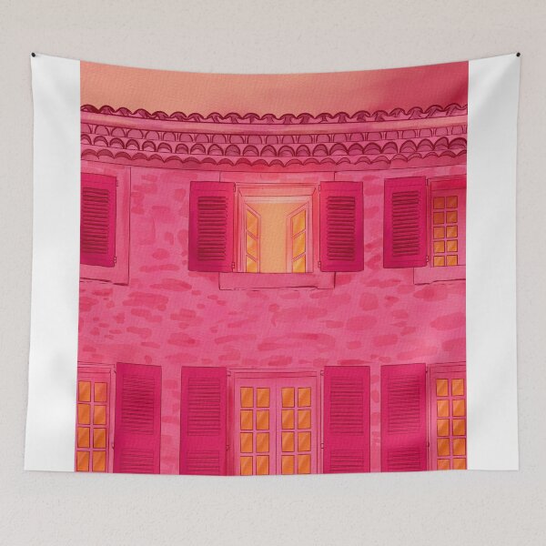Item preview, pink evening building designed and sold by pinkdrinksoul.