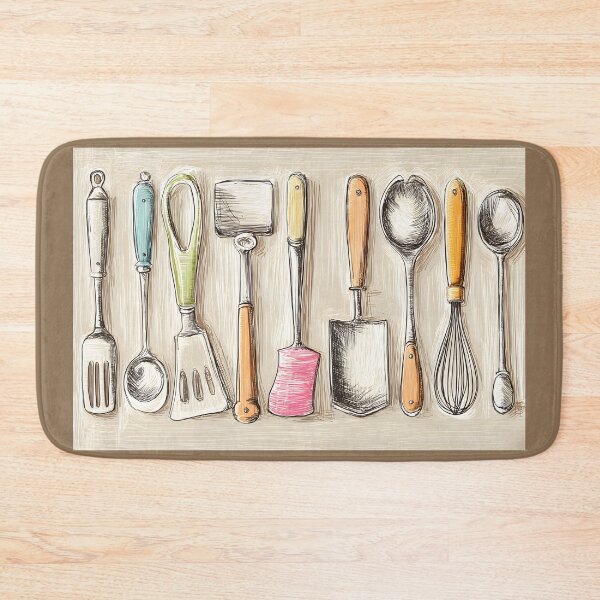 Item preview, Kitchen Utensils Collection - Spatulas, Ladles, and Whisk in Artistic Sketch Style designed and sold by OlfactoART Studio.
